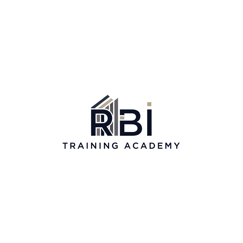 AI Design for Professional logo design. create a logo for clothing brand. the name of the brand is "RBI TRAINING ACADEMY" . create a simple and minimal logo. add some shapes and don't use full  word as logo i need a simple logo without wording  MAKE IT PROFESIONAL AND FINANCIAL