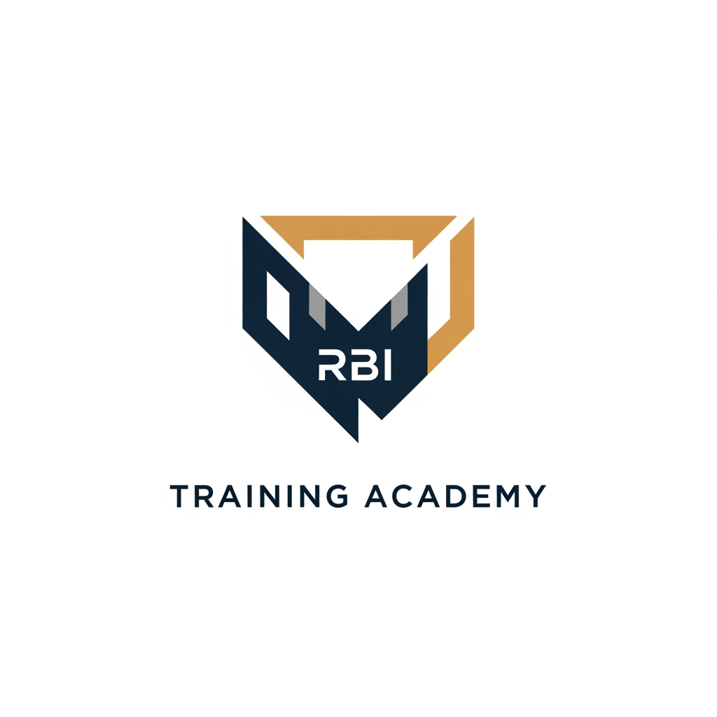 AI Design for Professional logo design. create a logo for clothing brand. the name of the brand is "RBI TRAINING ACADEMY" . create a simple and minimal logo. add some shapes and don't use full word as logo i need a simple logo without wording MAKE IT PROFESIONAL AND FINANCIAL