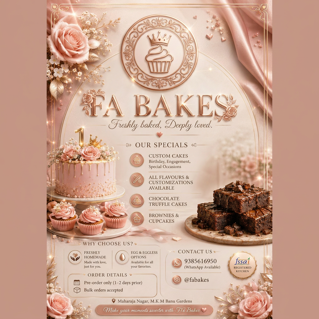 AI Design for make the logo and the fa bakes in poster to match the poster theme and give me updated poster with changing anything other than the given pormt