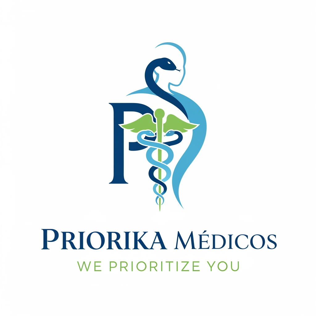 AI Design for A brand named Priorika Medicos 
with the tag line:- We Prioritize you 
please help create a logo for this.
the plan for the topography is the font the seasons from canva 
and the logo design should inlcude medicine because its a pharma company also give me some good ideas for the tagline as there can be more interesting ones