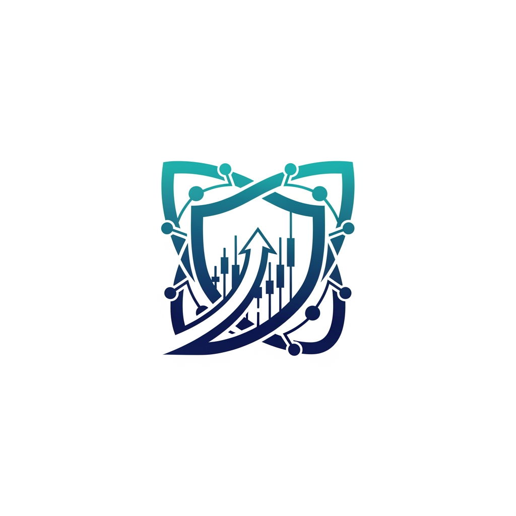 AI Design for Design a modern, premium fintech banking logo symbol for a digital bank brand.

Do not include any text, letters, words, initials, or the bank name "RZE" anywhere in the logo. Create only a unique symbolic icon.

The logo should represent:
- Digital banking
- Money management
- Financial growth
- Trading and investments
- Wealth creation
- Secure transactions
- Global finance

Use creative elements inspired by:
- Abstract shield or vault shapes representing security and protection
- Upward growth arrows or market trend lines representing trading and financial success
- Subtle financial graphs, charts, or candlestick patterns integrated into the design
- Digital network connections representing fintech innovation
- Coins, currency flow, or wealth symbols in a minimal abstract form
- Modern geometric shapes for a premium corporate identity

Style:
- Minimalistic and elegant
- Premium global banking brand style
- Modern fintech startup aesthetic
- Flat vector logo design
- Clean and scalable icon
- Professional, trustworthy, and innovative

Composition:
- Create a standalone logo icon only
- Centered on a clean background
- No text
- No typography
- No brand name
- No letters

The final design should look like the logo of a world-class digital bank and investment platform, combining banking, money, and trading concepts into one powerful symbol.