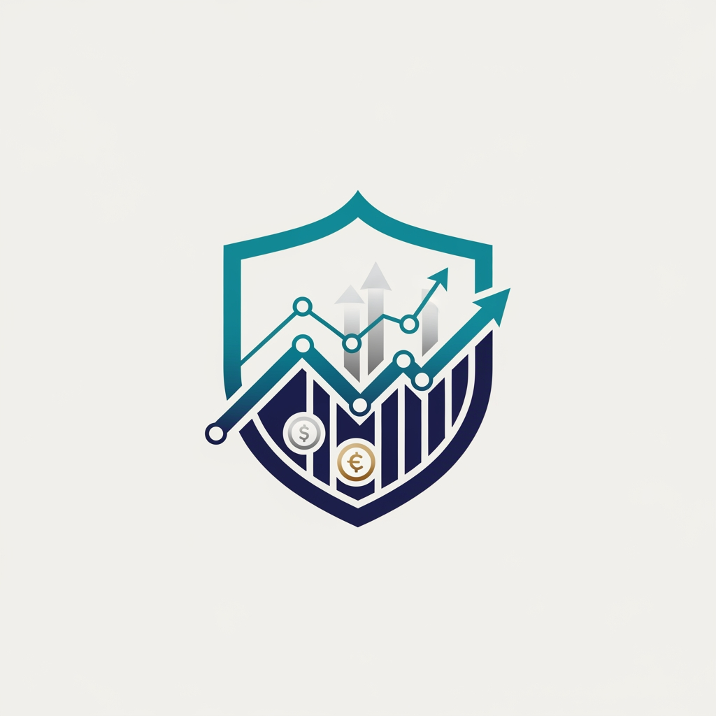 AI Design for Design a modern, premium fintech banking logo symbol for a digital bank brand.

Do not include any text, letters, words, initials, or the bank name "RZE" anywhere in the logo. Create only a unique symbolic icon.

The logo should represent:
- Digital banking
- Money management
- Financial growth
- Trading and investments
- Wealth creation
- Secure transactions
- Global finance

Use creative elements inspired by:
- Abstract shield or vault shapes representing security and protection
- Upward growth arrows or market trend lines representing trading and financial success
- Subtle financial graphs, charts, or candlestick patterns integrated into the design
- Digital network connections representing fintech innovation
- Coins, currency flow, or wealth symbols in a minimal abstract form
- Modern geometric shapes for a premium corporate identity

Style:
- Minimalistic and elegant
- Premium global banking brand style
- Modern fintech startup aesthetic
- Flat vector logo design
- Clean and scalable icon
- Professional, trustworthy, and innovative

Composition:
- Create a standalone logo icon only
- Centered on a clean background
- No text
- No typography
- No brand name
- No letters

The final design should look like the logo of a world-class digital bank and investment platform, combining banking, money, and trading concepts into one powerful symbol.