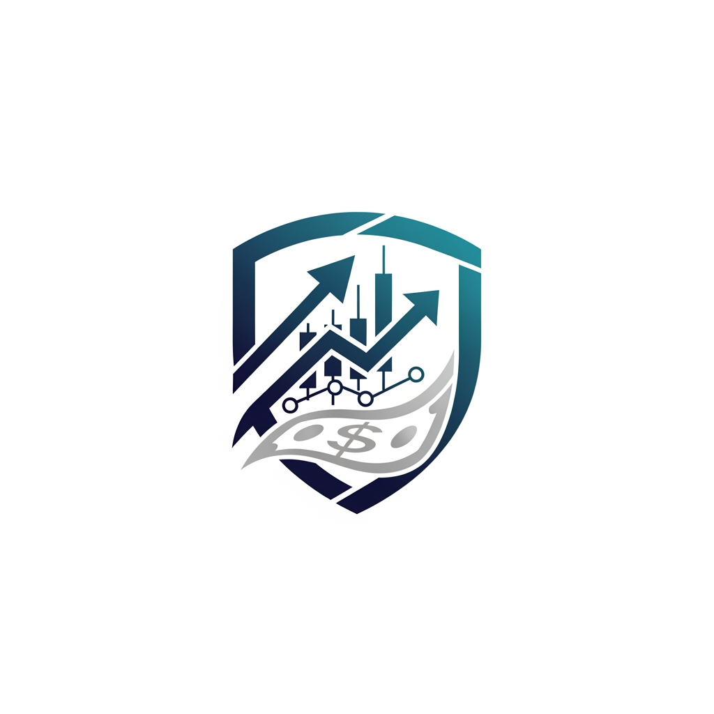 AI Design for Design a modern, premium fintech banking logo symbol for a digital bank brand.

Do not include any text, letters, words, initials, or the bank name "RZE" anywhere in the logo. Create only a unique symbolic icon.

The logo should represent:
- Digital banking
- Money management
- Financial growth
- Trading and investments
- Wealth creation
- Secure transactions
- Global finance

Use creative elements inspired by:
- Abstract shield or vault shapes representing security and protection
- Upward growth arrows or market trend lines representing trading and financial success
- Subtle financial graphs, charts, or candlestick patterns integrated into the design
- Digital network connections representing fintech innovation
- Coins, currency flow, or wealth symbols in a minimal abstract form
- Modern geometric shapes for a premium corporate identity

Style:
- Minimalistic and elegant
- Premium global banking brand style
- Modern fintech startup aesthetic
- Flat vector logo design
- Clean and scalable icon
- Professional, trustworthy, and innovative

Composition:
- Create a standalone logo icon only
- Centered on a clean background
- No text
- No typography
- No brand name
- No letters

The final design should look like the logo of a world-class digital bank and investment platform, combining banking, money, and trading concepts into one powerful symbol.