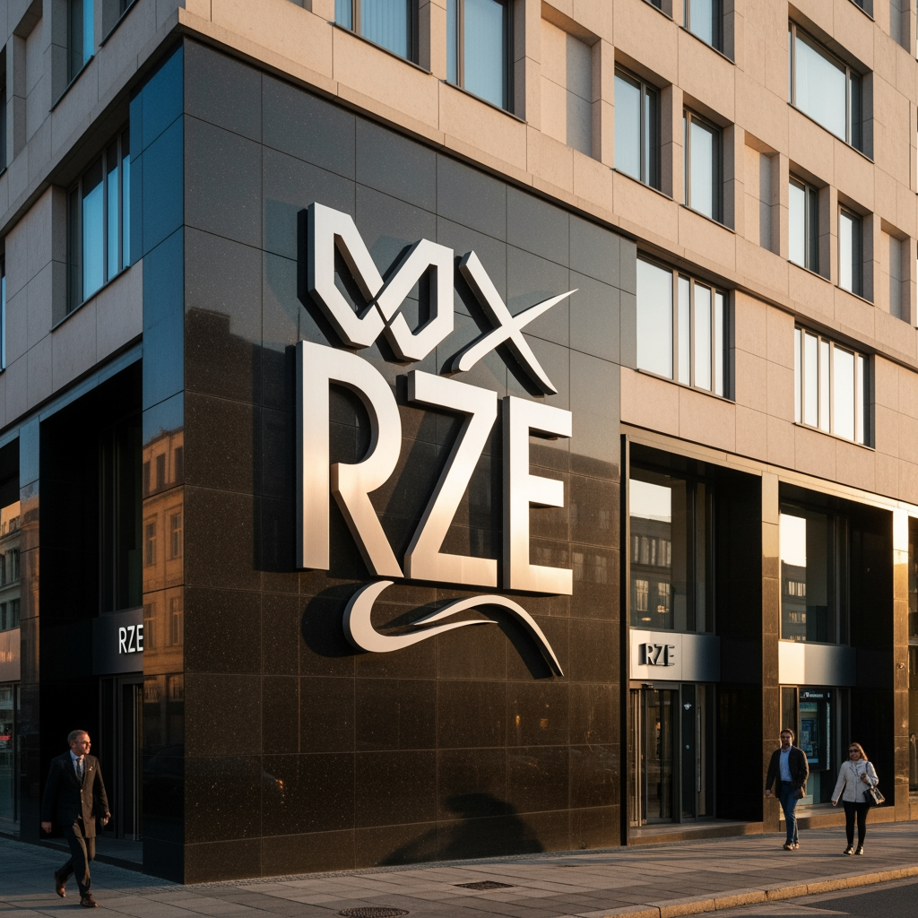 AI Design for the Bank name is RZE dont want the name in logo only the design of that
