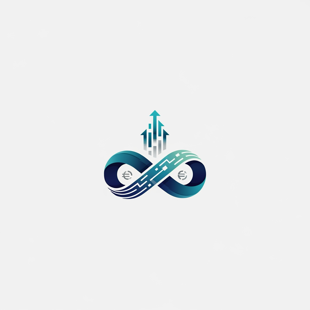 AI Design for Design a modern, premium fintech banking logo symbol for a digital bank brand.

Do not include any text, letters, words, initials, or the bank name "RZE" anywhere in the logo. Create only a unique symbolic icon.

The logo should represent:
- Digital banking
- Money management
- Financial growth
- Trading and investments
- Wealth creation
- Secure transactions
- Global finance
Style:
- Minimalistic and elegant
- Premium global banking brand style
- Modern fintech startup aesthetic
- Flat vector logo design
- Clean and scalable icon
- Professional, trustworthy, and innovative

Composition:
- Create a standalone logo icon only
- Centered on a clean background
- No text
- No typography
- No brand name
- No letters

The final design should look like the logo of a world-class digital bank and investment platform, combining banking, money, and trading concepts into one powerful symbol.
