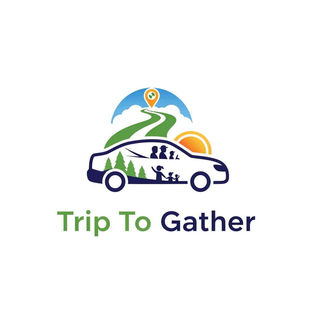 AI Design for i made a applicatin on trip travvel and car rent and my applicatio name is Trip To Gather for thiss is family travel application generate attractive logo of using all the fundamentals of it proffesional and attractive logo