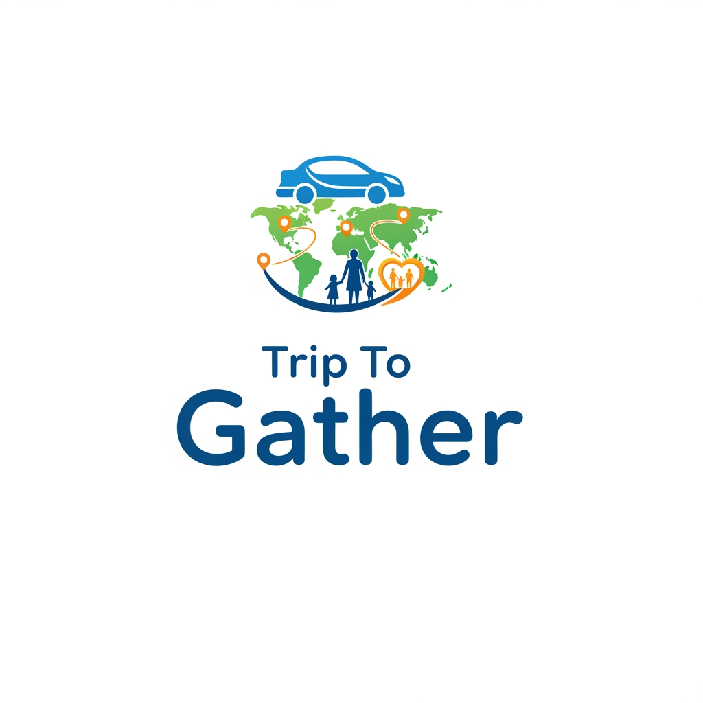 AI Design for i made a applicatin on trip travvel and car rent and my applicatio name is Trip To Gather for thiss is family travel application generate attractive logo of using all the fundamentals of it proffesional and attractive logo
