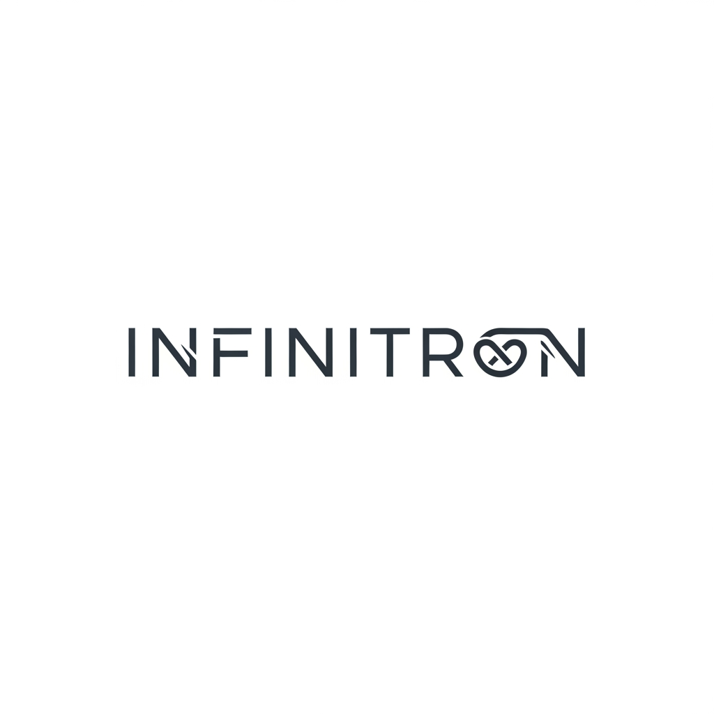 AI Design for were a robotics startup called INFINITRON create me a modern sleek minimalistic logo liek google and appl['e