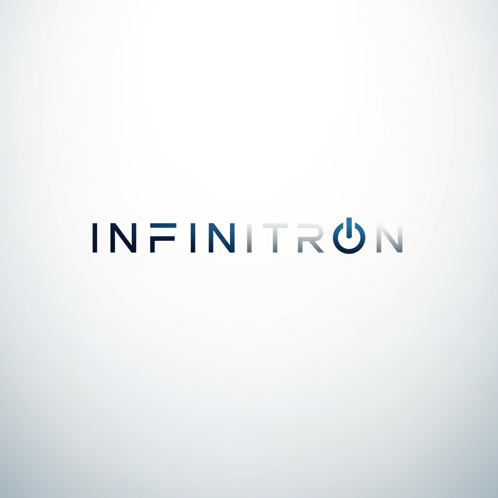 AI Design for were a robotics startup called INFINITRON create me a modern sleek minimalistic logo liek google and appl['e