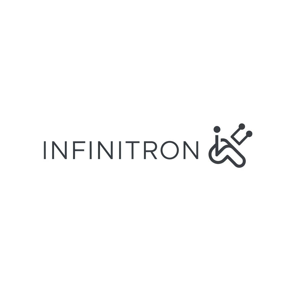 AI Design for were a robotics startup called INFINITRON create me a modern sleek minimalistic logo liek google and appl['e