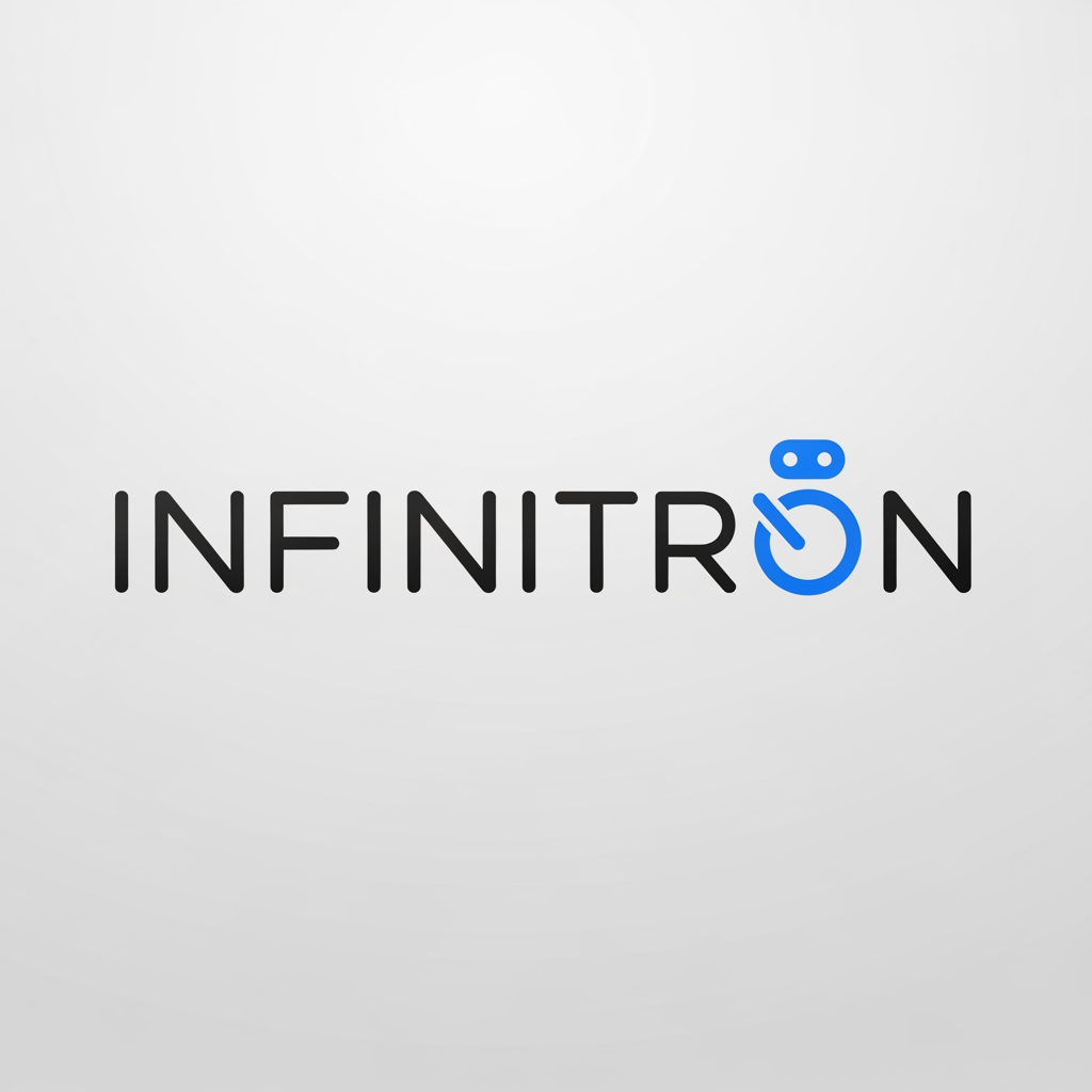 AI Design for were a robotics startup called INFINITRON create me a modern sleek minimalistic logo liek google and appl['e