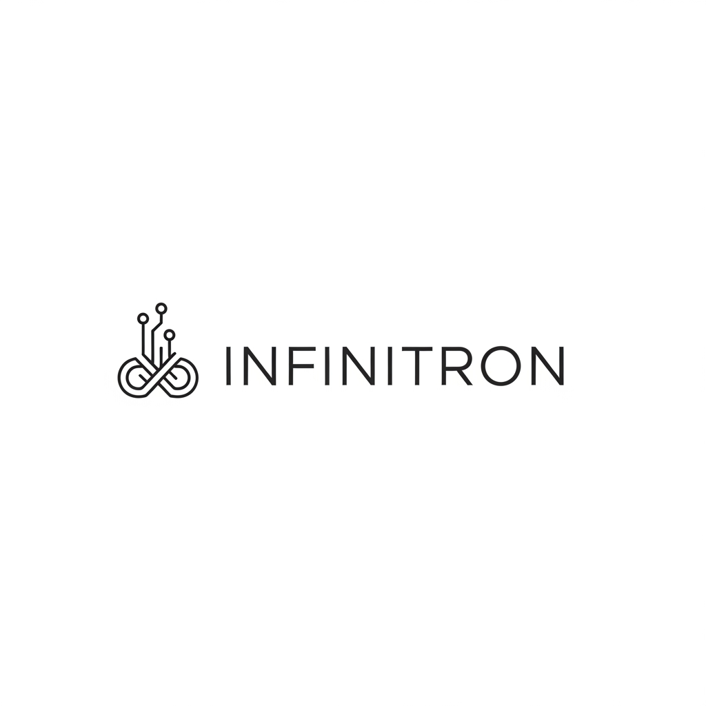 AI Design for were a robotics startup called INFINITRON create me a modern sleek minimalistic logo liek google and appl['e