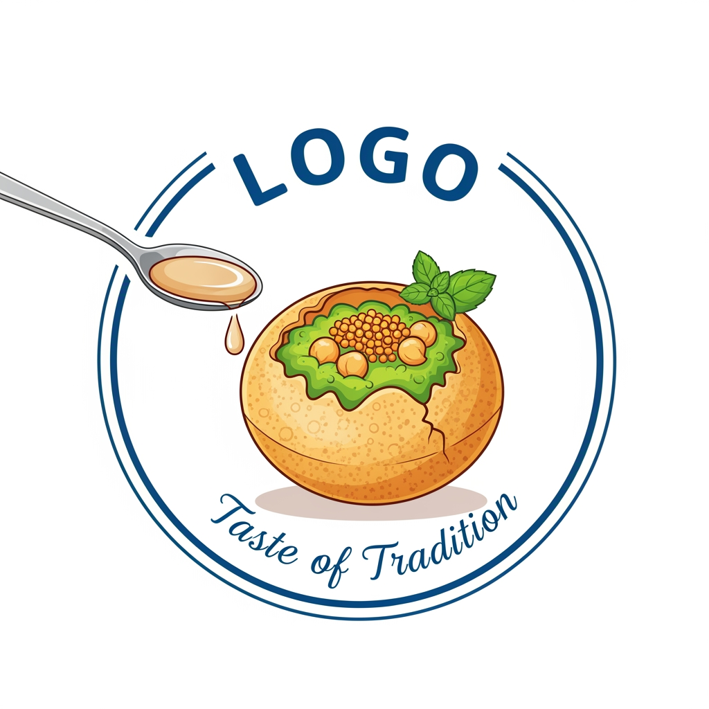 AI Design for I want a logo, for pani puri stall, brand name "logo"