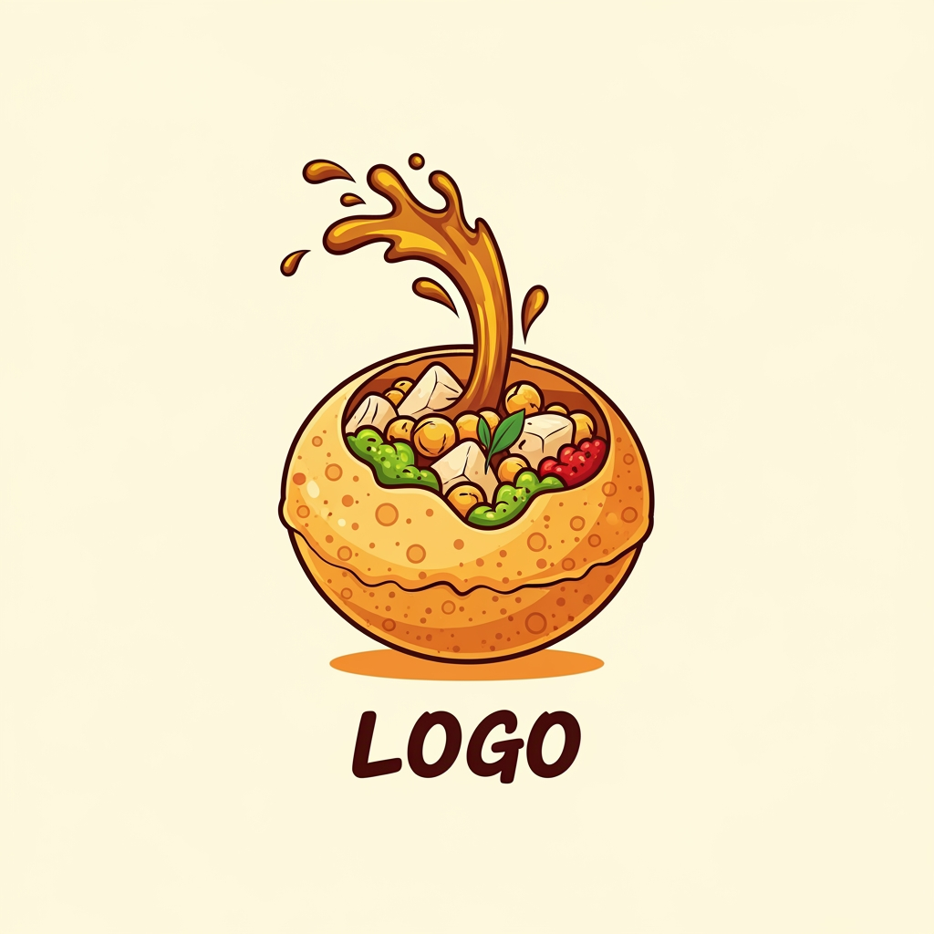 AI Design for I want a logo, for pani puri stall, brand name "logo"