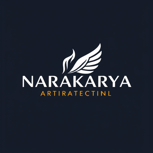 AI Design for CREATE A SYMBOL AND LOGO WITH THE COMPANY NAME "NARAKARYA" WITH AN ARCHITECTURAL DESIGN THEME BUT HAS THE CHARACTERISTIC OF A BIRD'S WING,