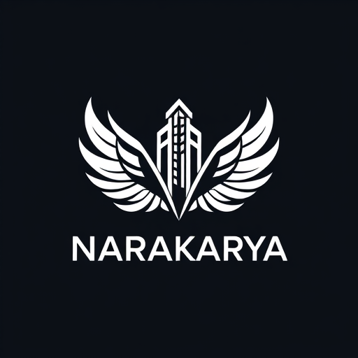 AI Design for CREATE A SYMBOL THE COMPANY NAME "NARAKARYA" WITH AN ARCHITECTURAL DESIGN THEME BUT HAS THE CHARACTERISTIC OF BIRD WINGS,