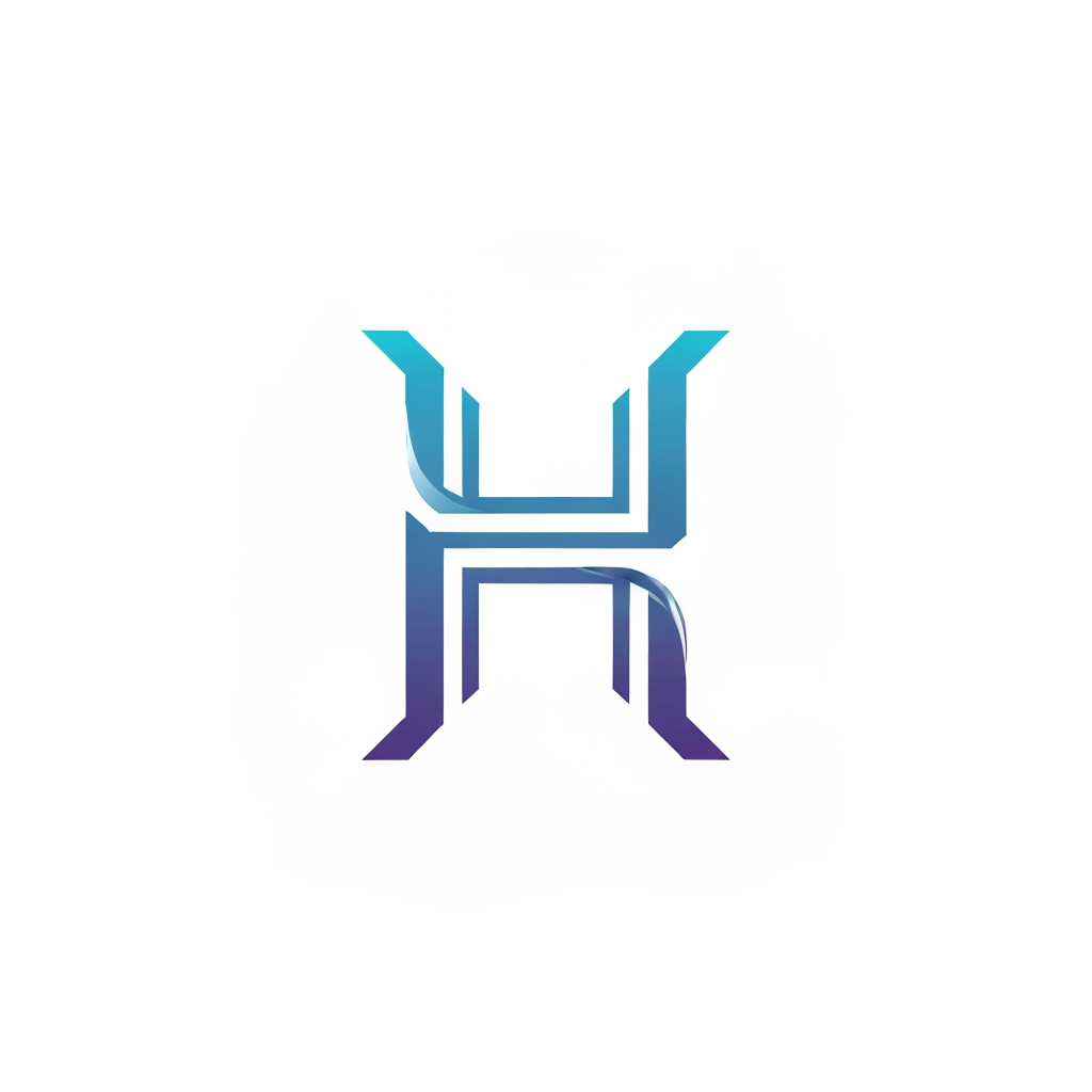AI Design for Create a completely original monogram logo using the letters [H]. Design a clean geometric structure with balanced negative space, sharp edges, and perfect symmetry. Flat vector style only. With gradients, no shadows, Premium branding quality. Unique and non-copyright.