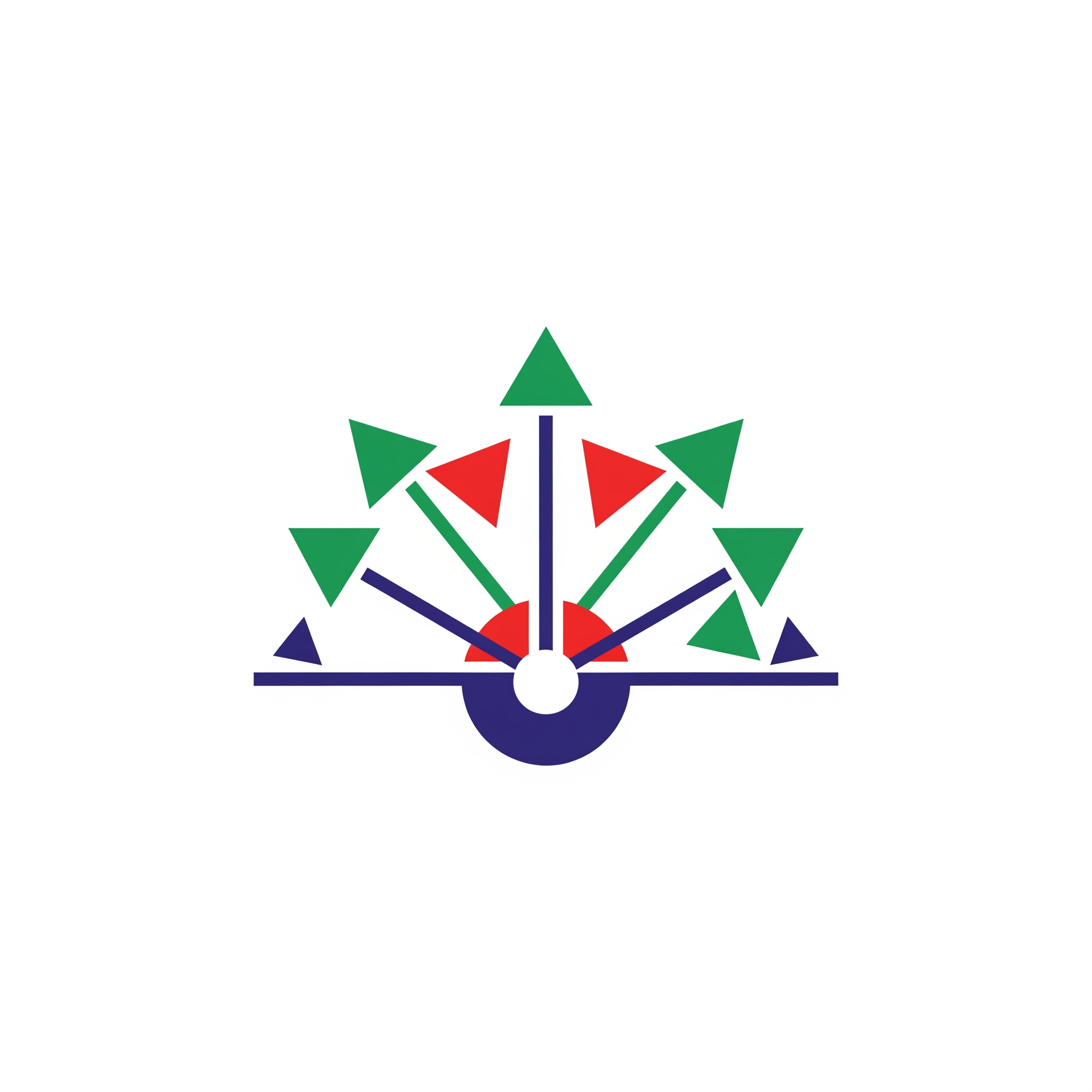 AI Design for Create an abstract geometric logo symbol inspired by balance, innovation, and growth. Use circles, triangles, and straight lines to build an original icon. Flat vector design. Minimal. No gradients. No stock icons. Unique composition.