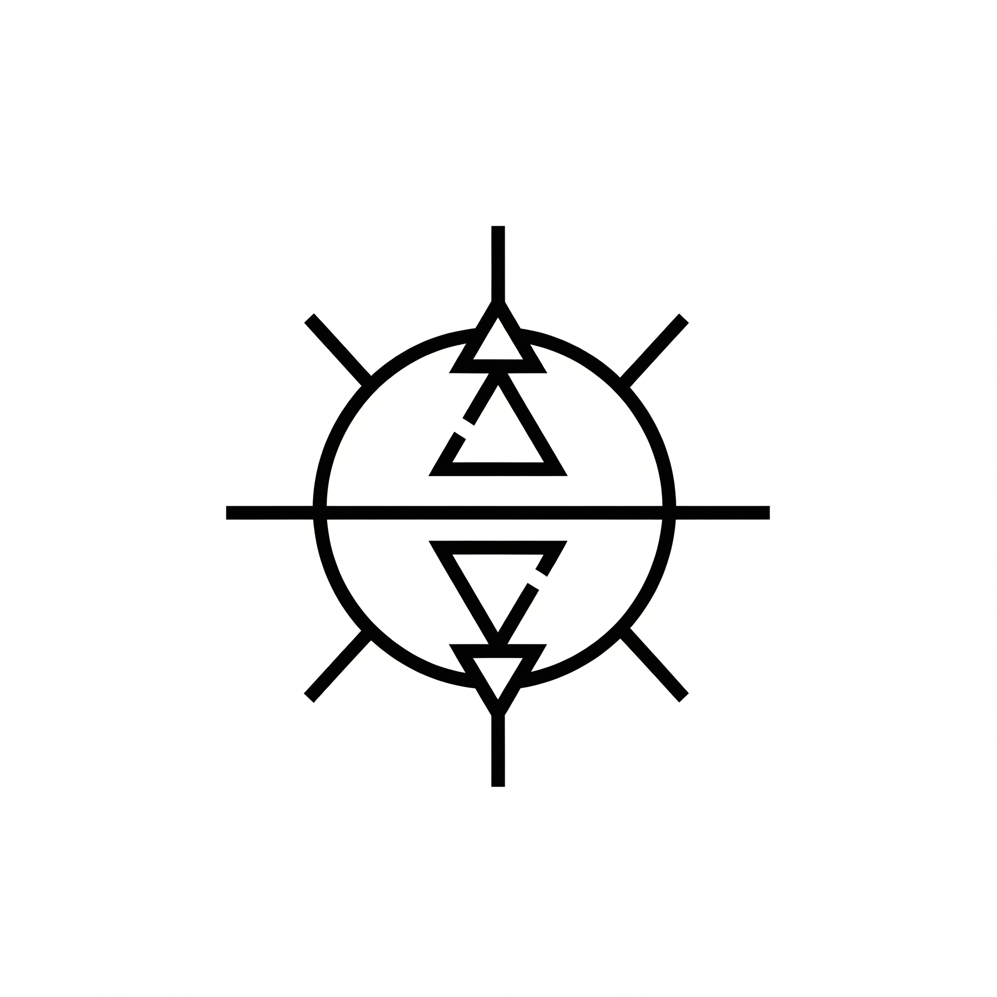 AI Design for Create an abstract geometric logo symbol inspired by balance, innovation, and growth. Use circles, triangles, and straight lines to build an original icon. Flat vector design. Minimal. No gradients. No stock icons. Unique composition.