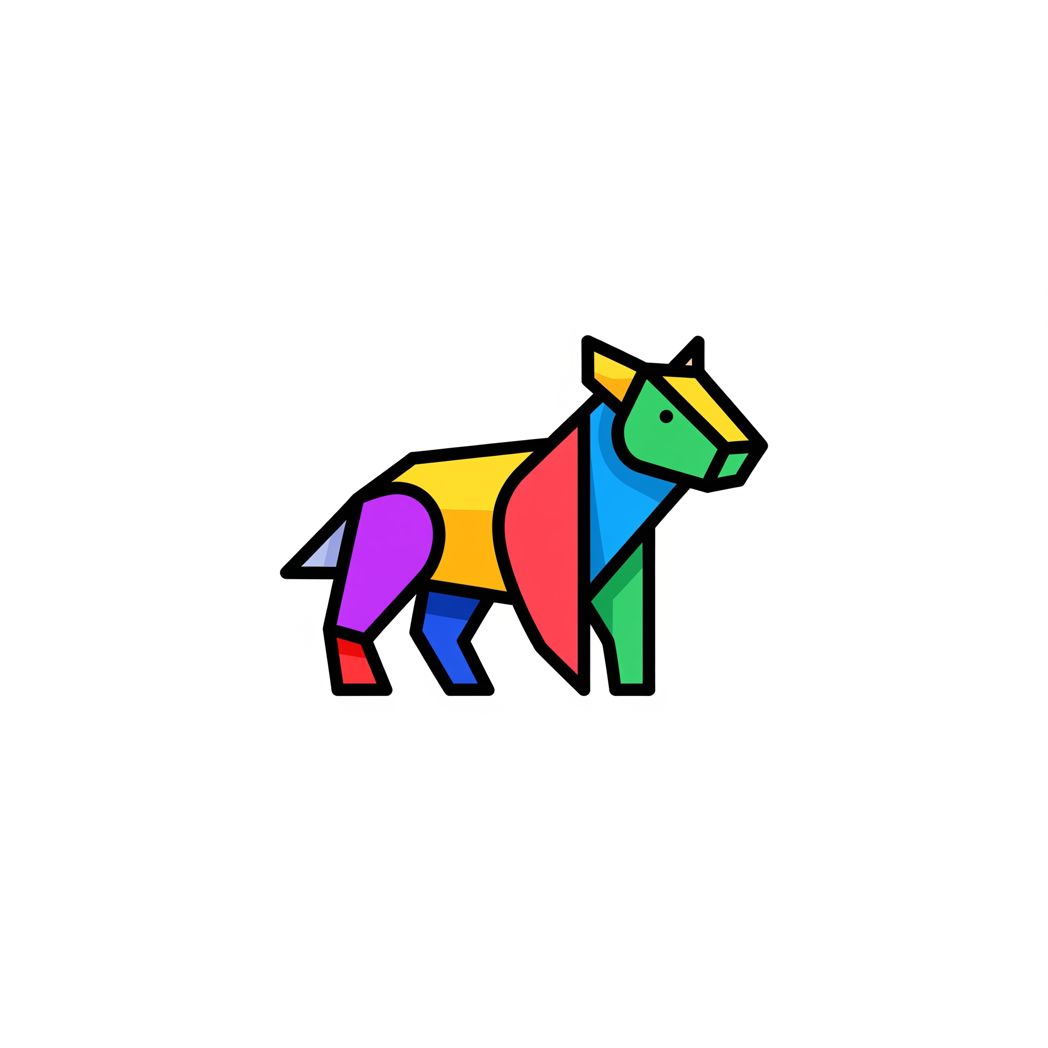 AI Design for Design a custom minimalist [3d animals] logo using clean geometric shapes and negative space. Modern vector style with bold outlines. Original composition. Suitable for branding and trademarks. Colorful.