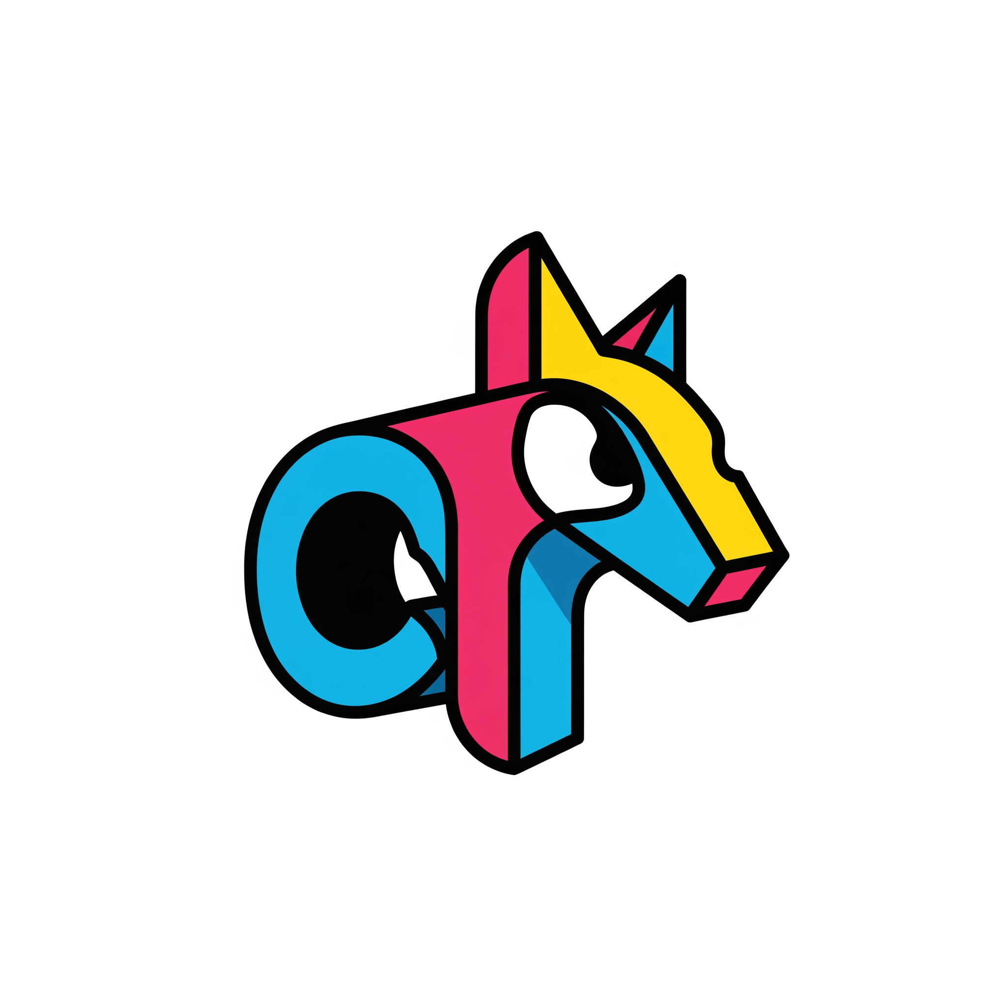 AI Design for Design a custom minimalist [3d animals] logo using clean geometric shapes and negative space. Modern vector style with bold outlines. Original composition. Suitable for branding and trademarks. Colorful.