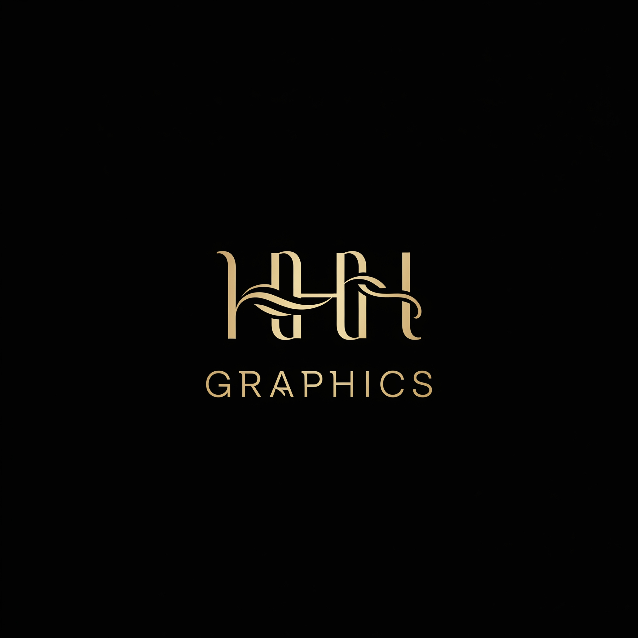 AI Design for Design a custom luxury wordmark logo for the brand "[HHH GRAPHICS]". Use elegant custom typography with unique letter modifications. Minimal, timeless, premium, scalable vector style. Original lettering. No existing fonts copied.