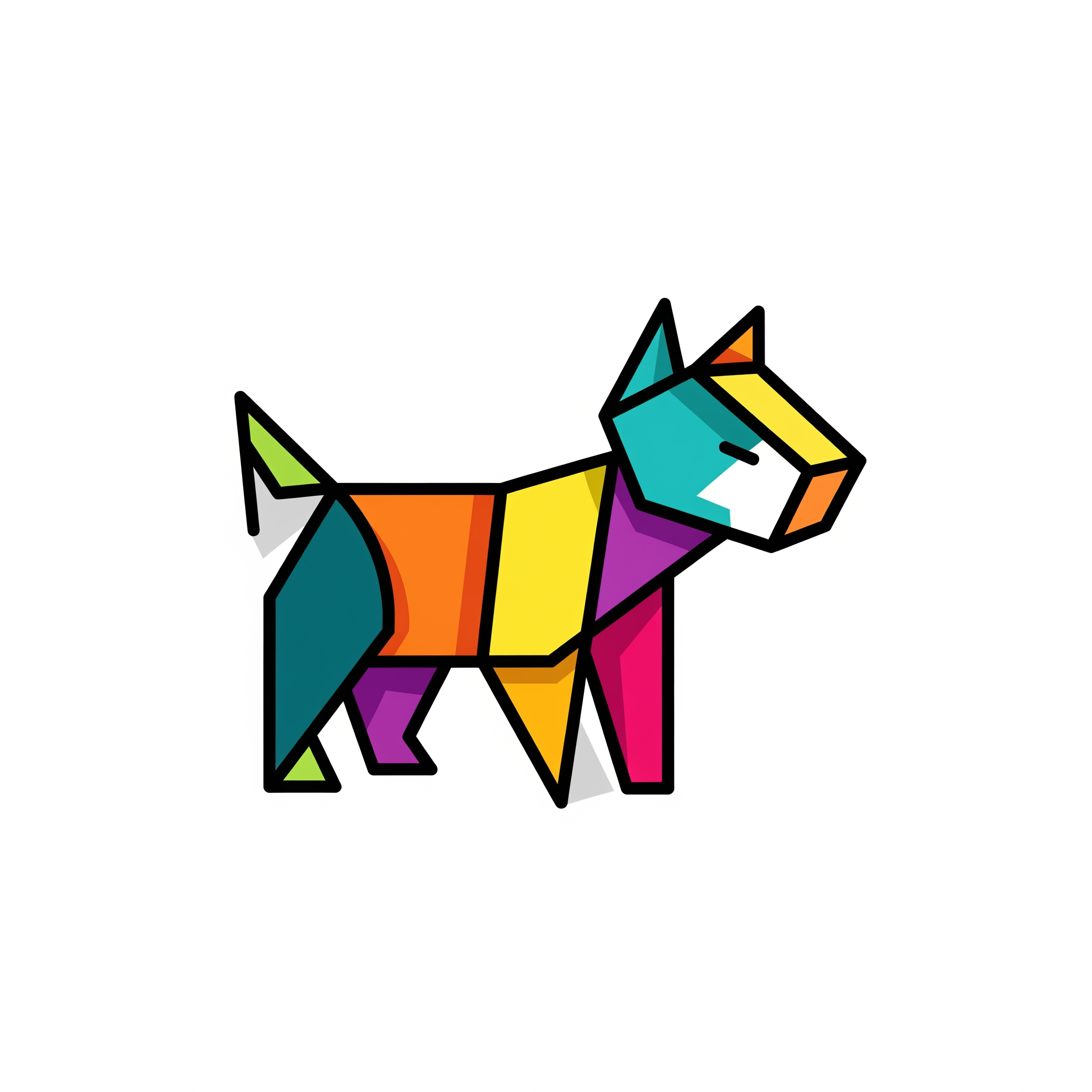 AI Design for Design a custom minimalist [3d animals] logo using clean geometric shapes and negative space. Modern vector style with bold outlines. Original composition. Suitable for branding and trademarks. Colorful.