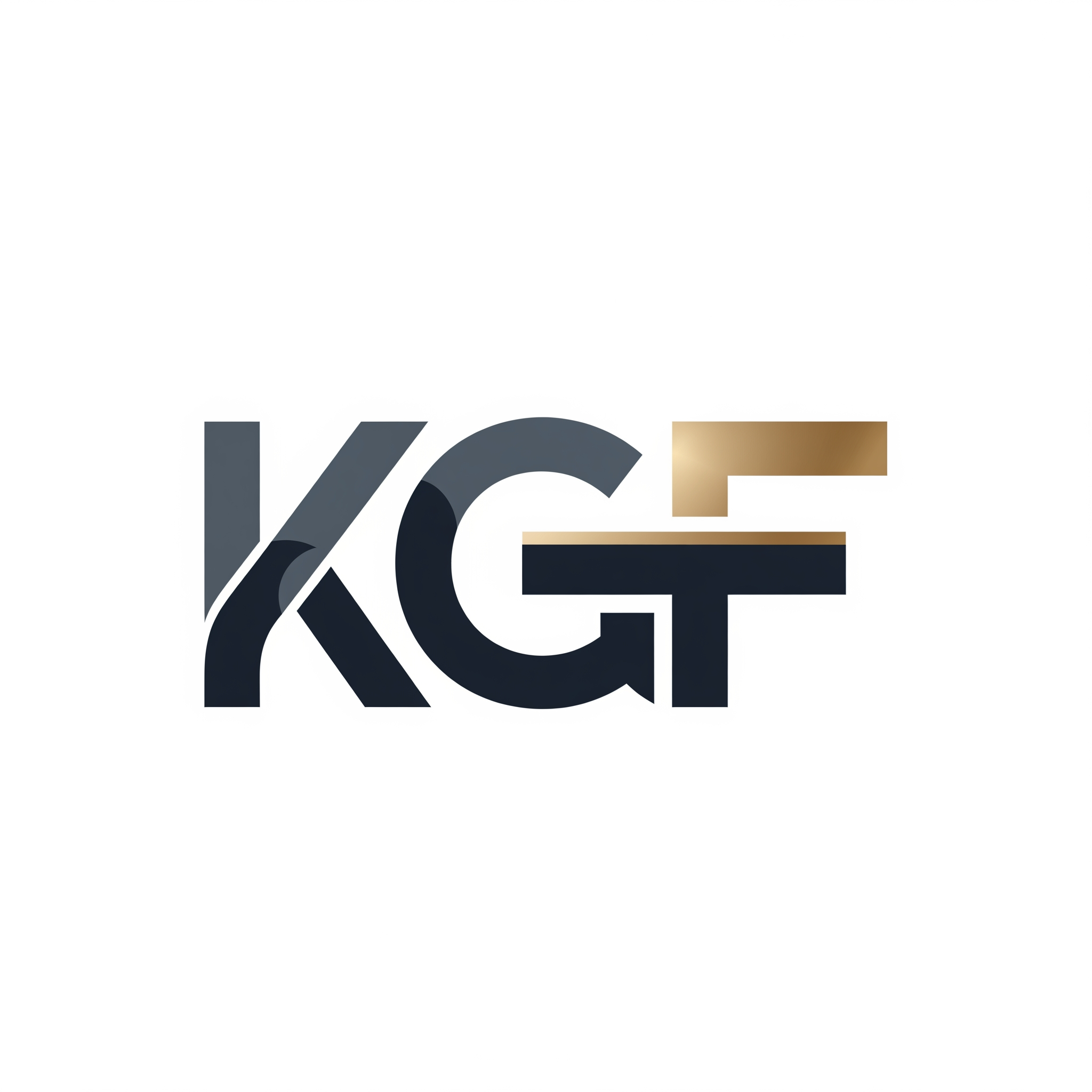 AI Design for Design a premium lettermark logo using the initials [KGF]. Merge both letters into one unified symbol using creative negative space. Flat vector style. Modern, memorable, and unique.