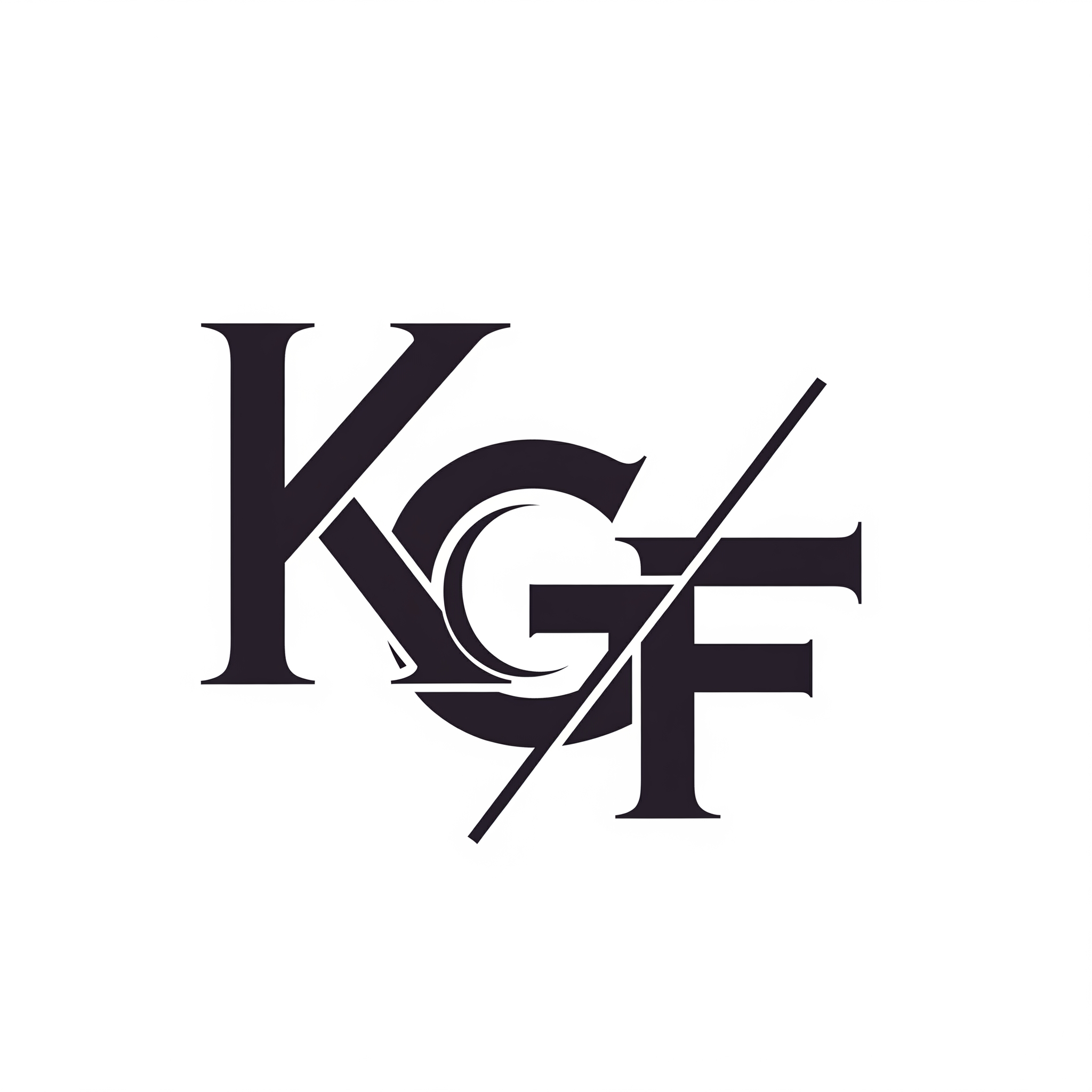 AI Design for Design a premium lettermark logo using the initials [KGF]. Merge both letters into one unified symbol using creative negative space. Flat vector style. Modern, memorable, and unique.
