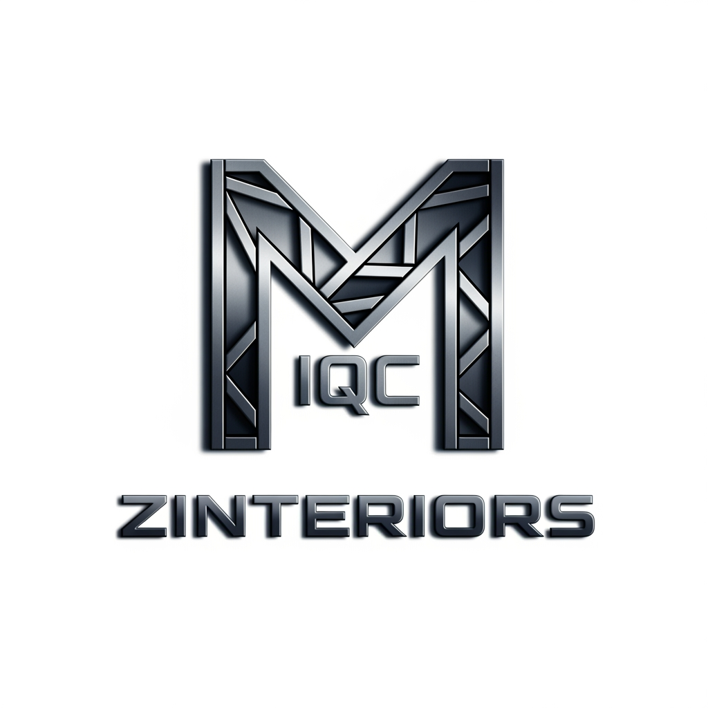 AI Design for create a logo for zinteriors Logo m inside ( iqc) likhna hai (its a Fabrication iron work company) do not add sub linesss..and zinteriors shld be in logo