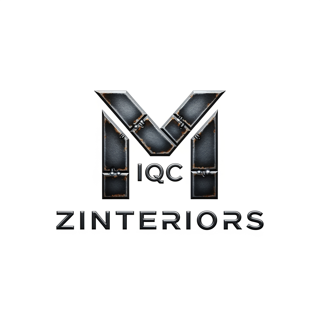 AI Design for create a logo for zinteriors Logo m inside ( iqc) likhna hai (its a Fabrication iron work company) do not add sub linesss..and zinteriors shld be in logo