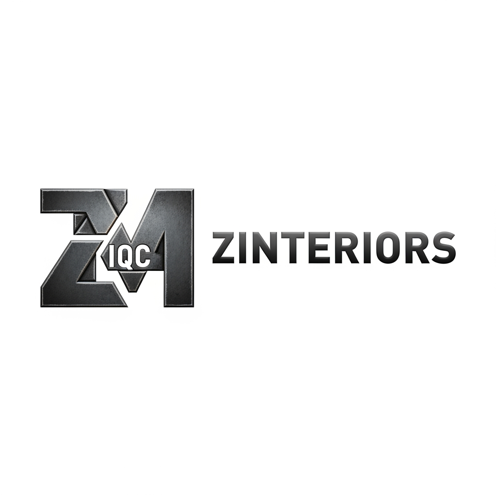 AI Design for create a logo for zinteriors Logo m inside ( iqc) likhna hai (its a Fabrication iron work company) do not add sub linesss..and zinteriors shld be in logo