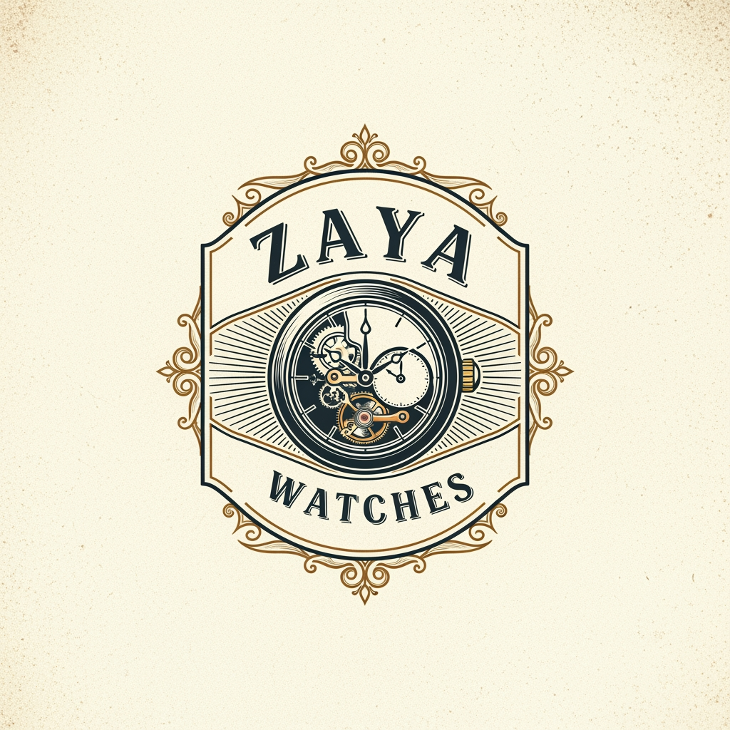 AI Design for company name is zaya
product is :watch
create a vintage logo