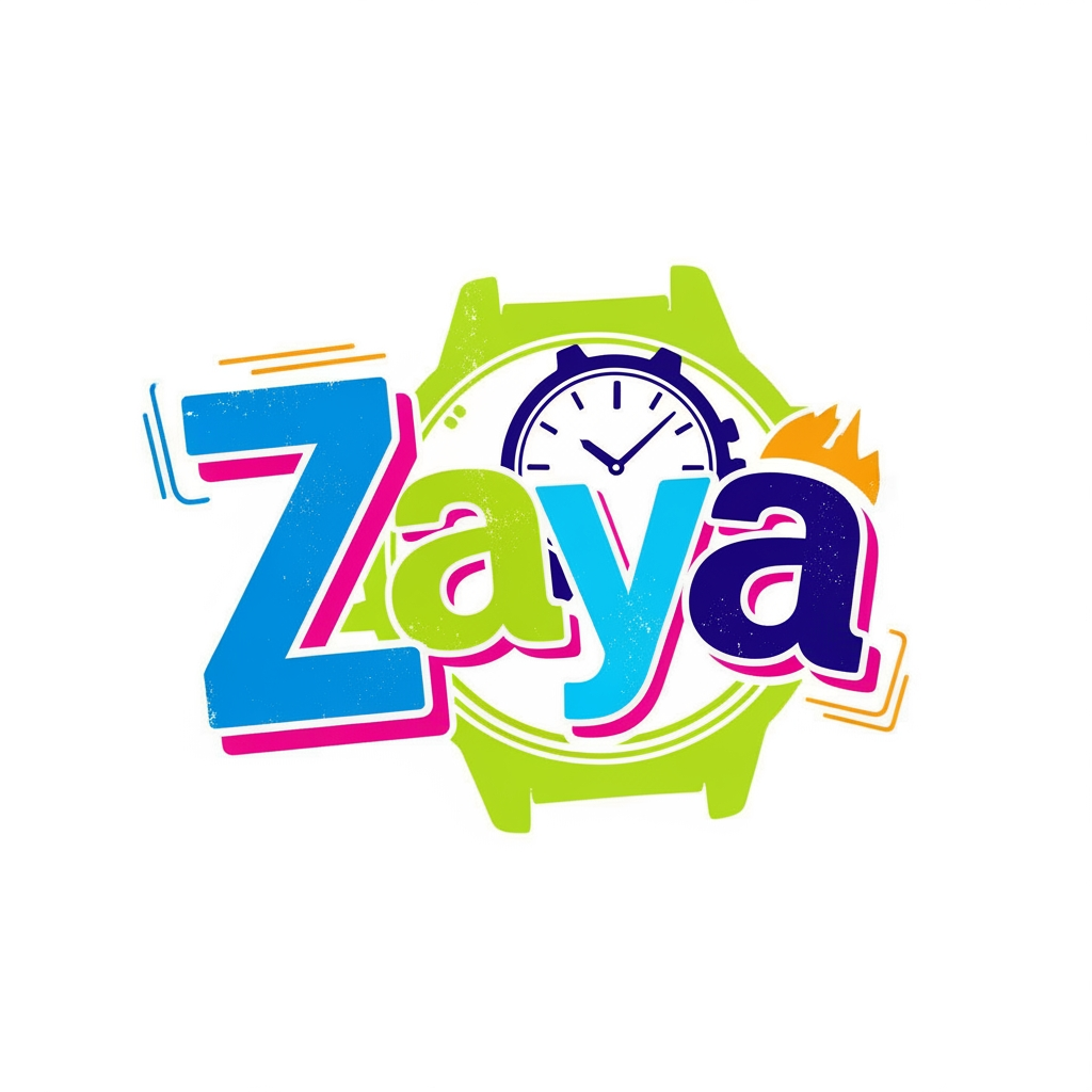 AI Design for company name is zaya
product is :watch
create a funkylogo