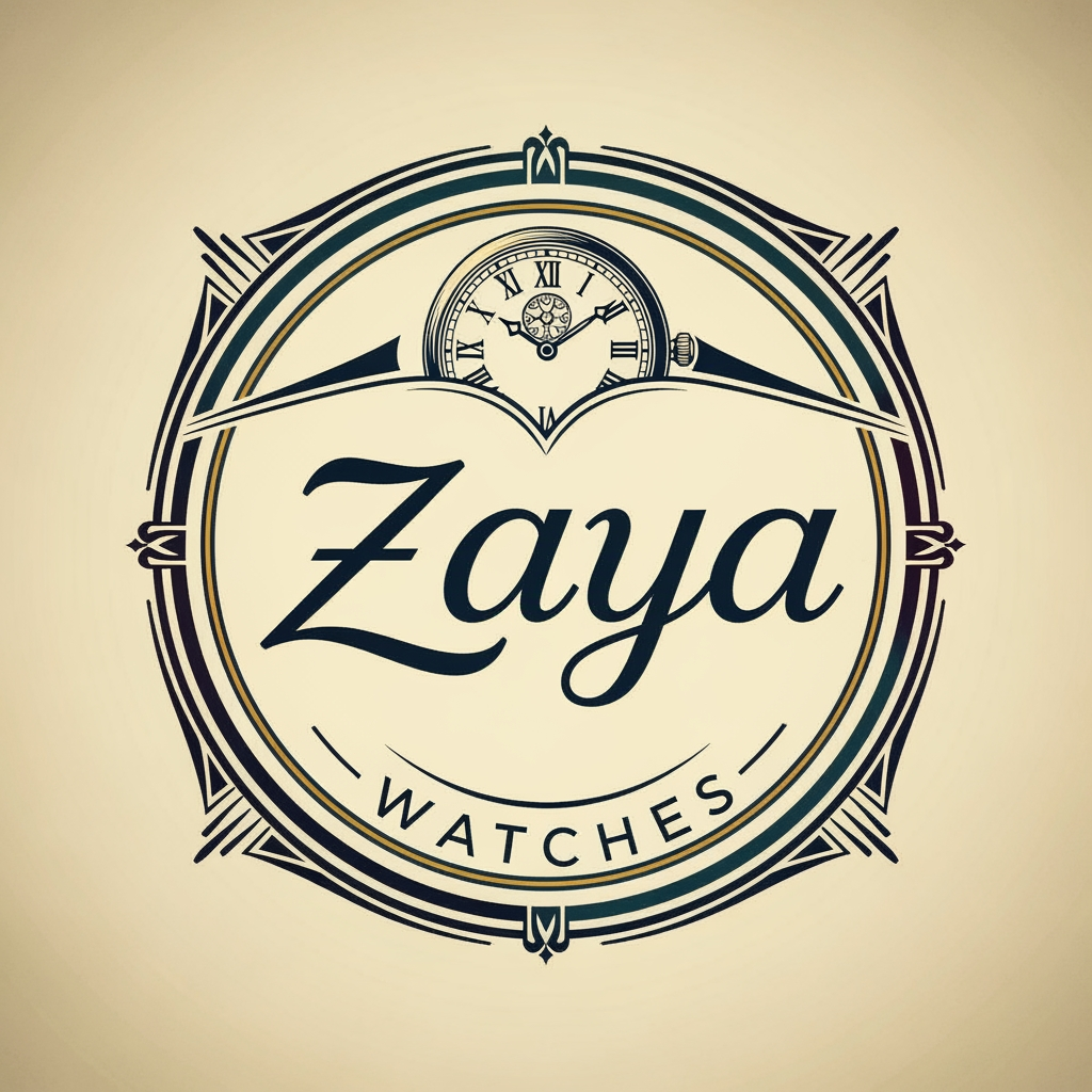 AI Design for company name is zaya
product is :watch
create a vintage logo