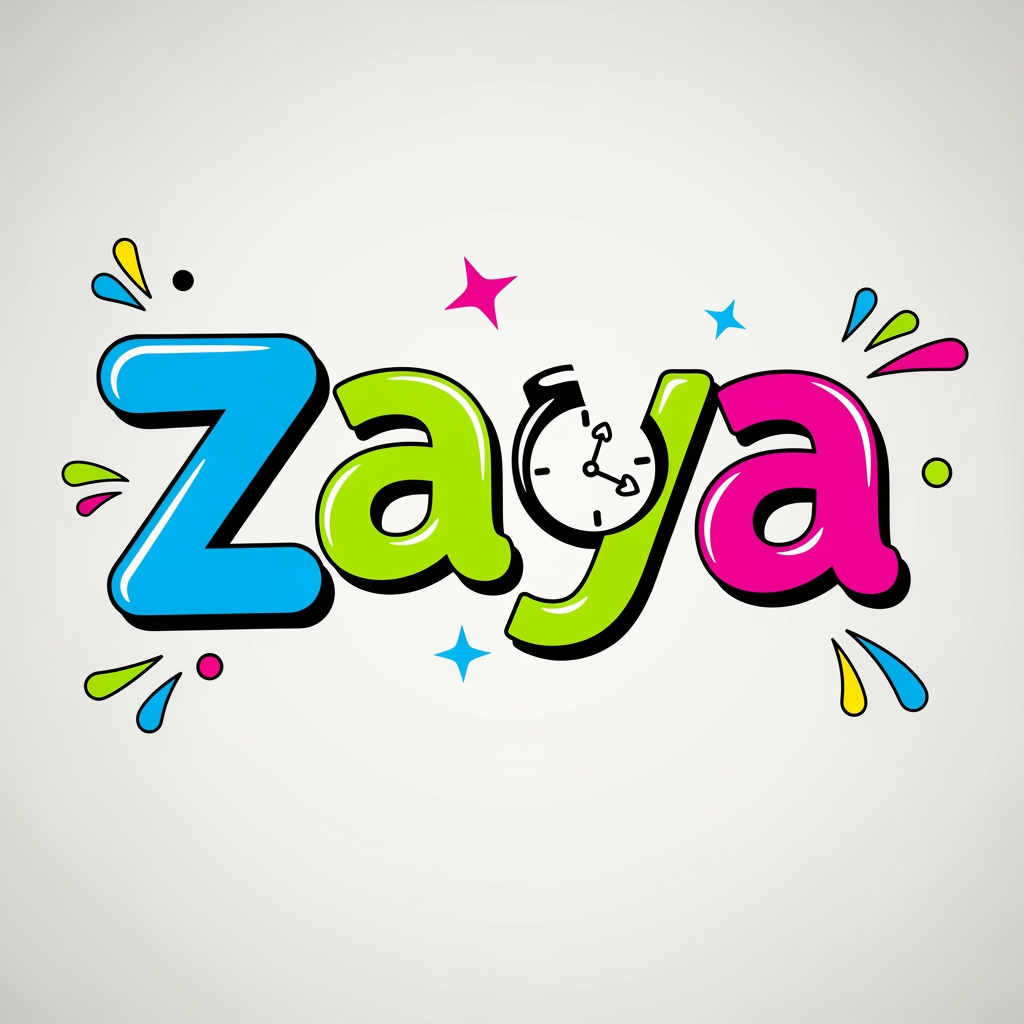 AI Design for company name is zaya
product is :watch
create a funkylogo