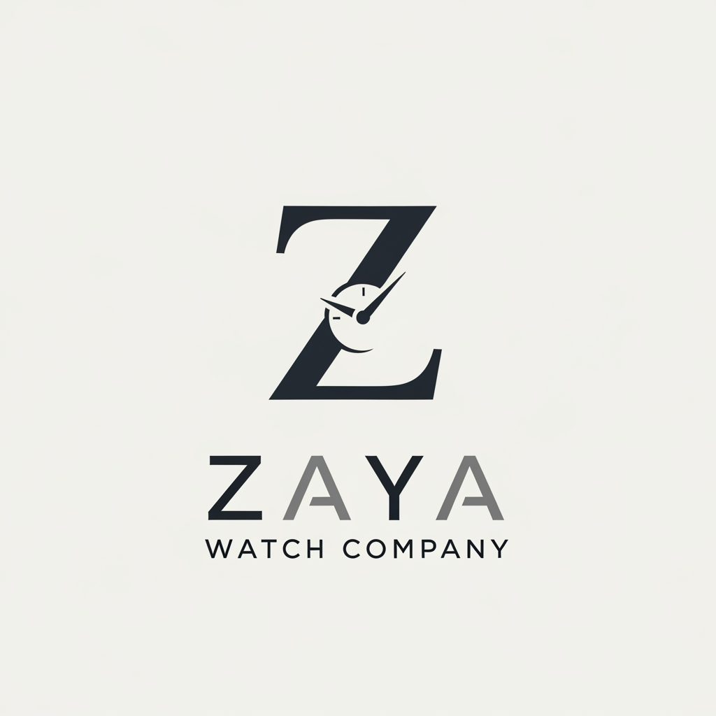AI Design for company name is zaya watch company based on that creat a logo