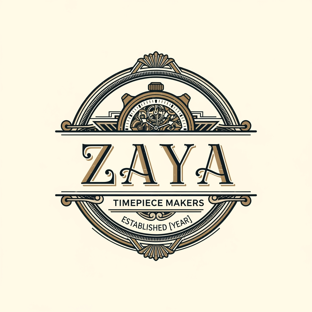 AI Design for company name is zaya
product is :watch
create a vintage logo