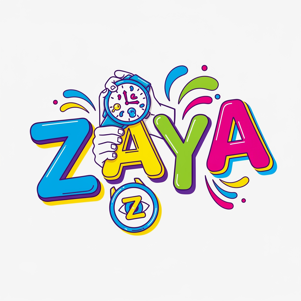AI Design for company name is zaya
product is :watch
create a funkylogo