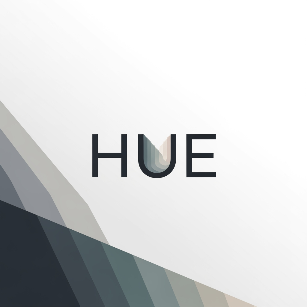 AI Design for I WANT TO CREATE AN INTERIOR FIRM LOGO NAMED " HUE", IT SHOULD BE SLEEK MODERN AND THOUGHTFULLY MADE THE CONCEPT BEHIND SHOULD BE MEANINGFUL