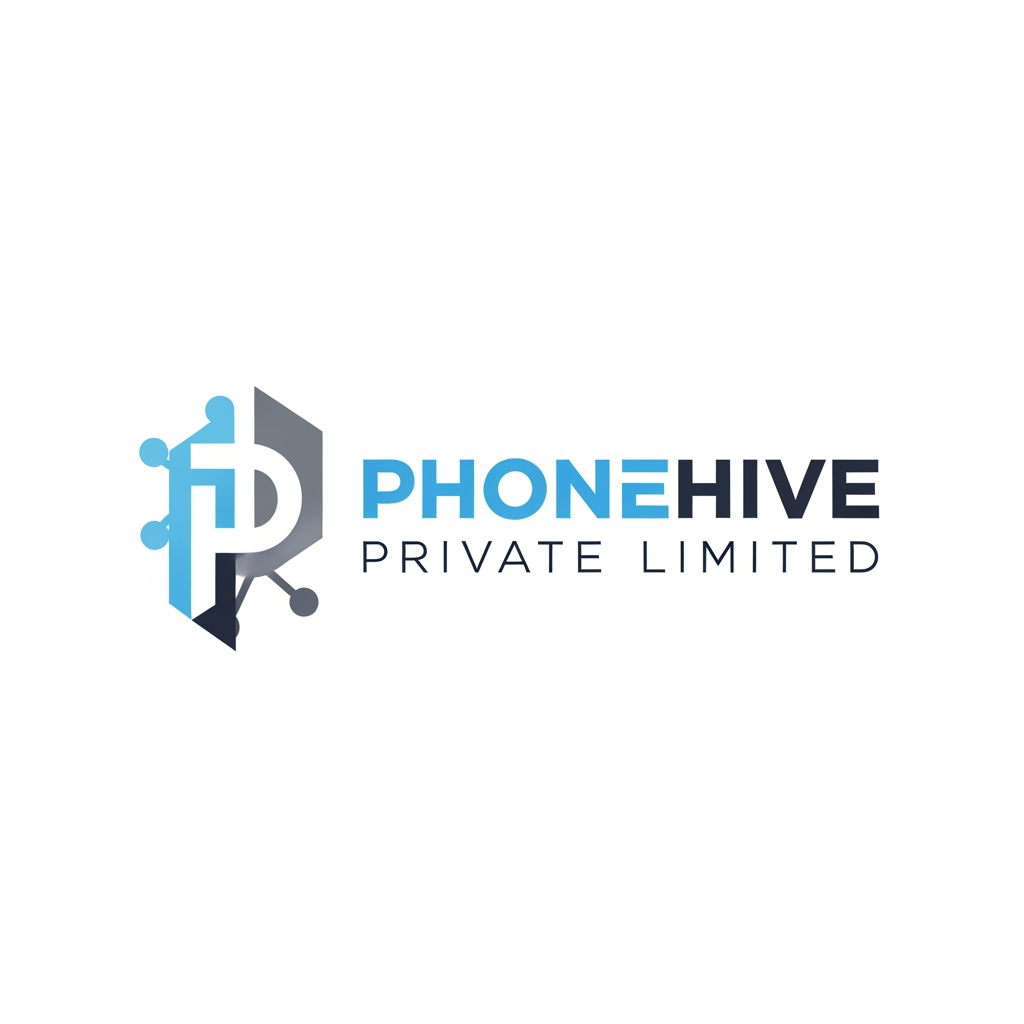 AI Design for i want to create a logo for my company and its name is "Phonehive Private Limited" and its about -A Group company focused on mobile devices, contributing to the Group’s broader consumer electronics distribution network. dont use phone related things in  logo  use simple and minimilist theme use name for logo  Keep it Simple: Use a minimalist icon (perhaps a stylized 'D', a motion line, or a geometric shape representing a hub/node) paired with a clean, bold sans-serif font.

Versatility: Ensure the logo looks good in both color and black-and-white. It should be legible when scaled down for a website favicon or scaled up for a warehouse sign.

Consistency: Use the same "tech-forward" color palette we have been using in your images (cool blues, slate grays, and crisp whites) to keep your web page branding cohesive. use name alphabet for logo