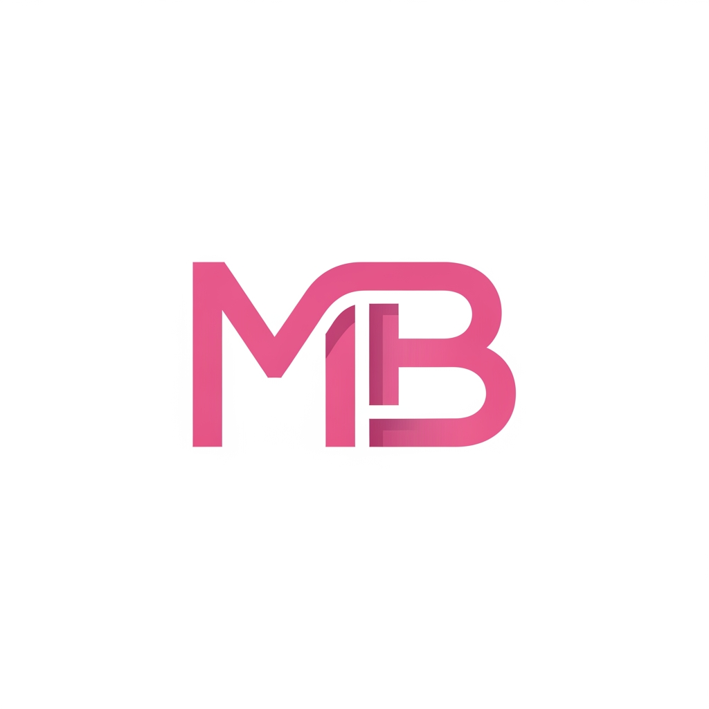 AI Design for I WANT A LOGO WITH MB LETTER IN PINK COLOUR