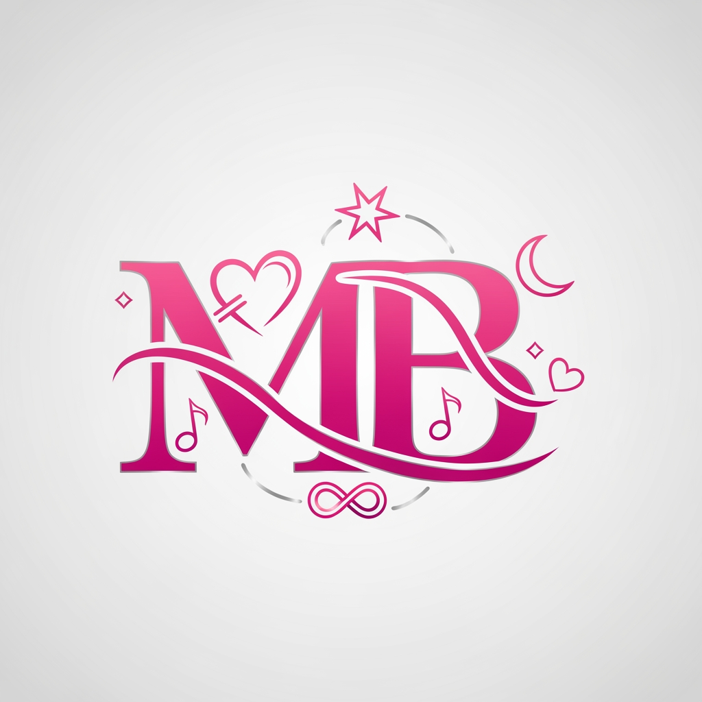 AI Design for I WANT A LOGO WITH MB LETTER IN PINK COLOUR WITH SYMBOLS