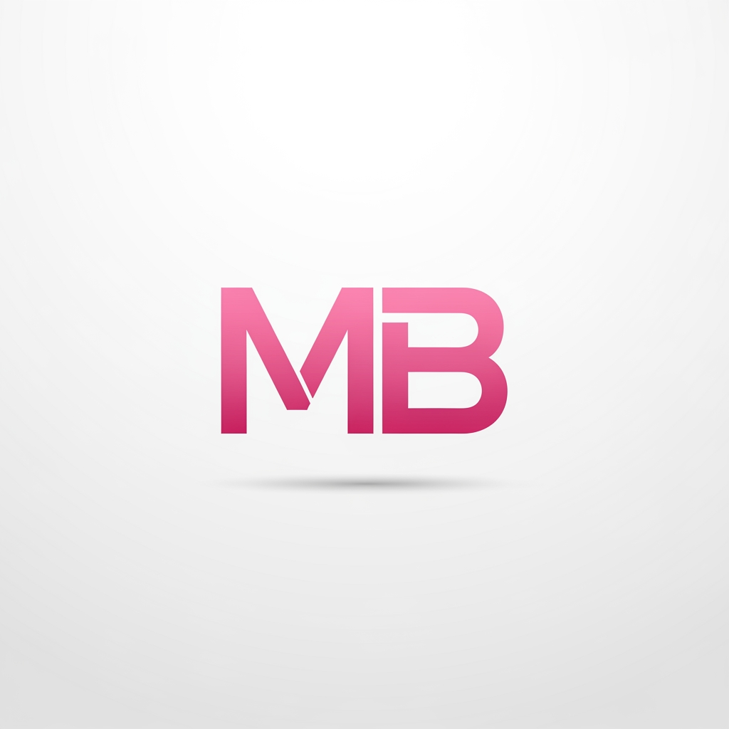 AI Design for I WANT A LOGO WITH MB LETTER IN PINK COLOUR