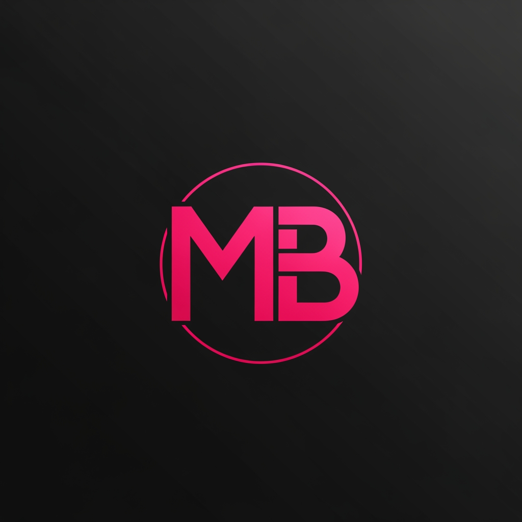 AI Design for I WANT A LOGO WITH MB LETTER IN PINK COLOUR