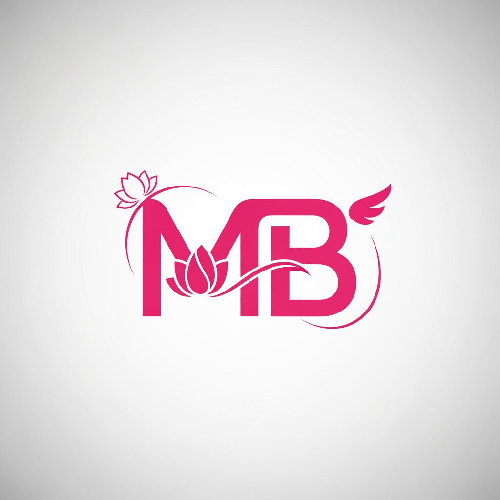 AI Design for I WANT A LOGO WITH MB LETTER IN PINK COLOUR WITH SYMBOLS