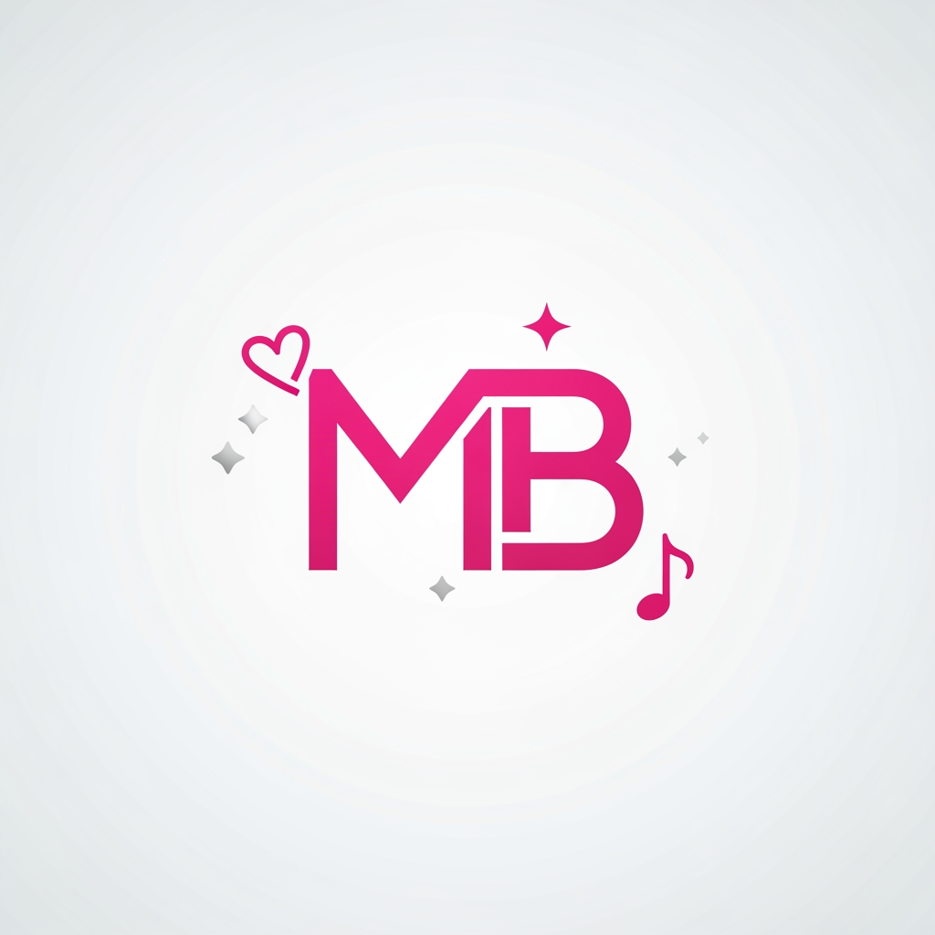 AI Design for I WANT A LOGO WITH MB LETTER IN PINK COLOUR WITH SYMBOLS