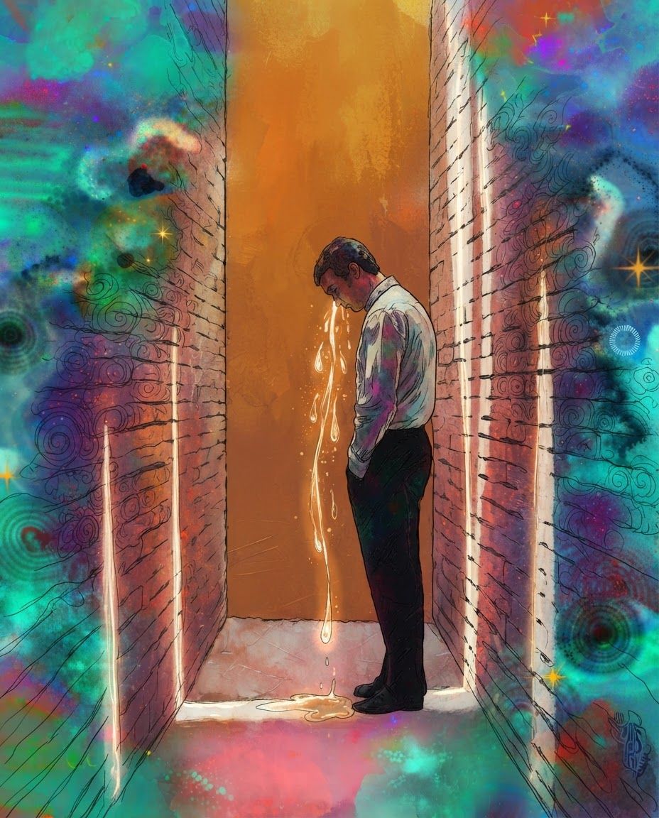 AI Design for redraw the second image in the exact same art style as the first image, painterly, surreal, abstract colourful