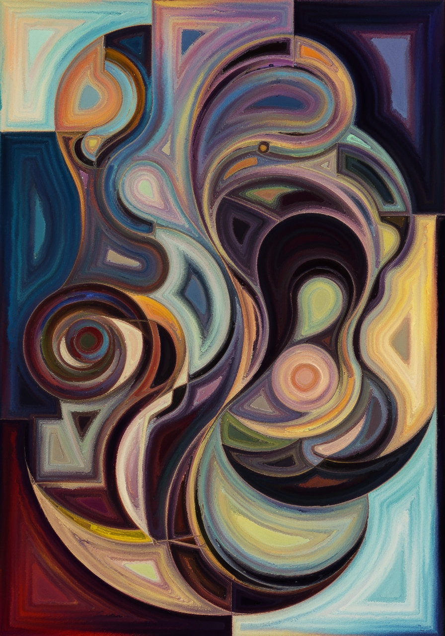 AI Design for create a new artwork  that is based on the concept of 'the becoming' , painterly, surreal, abstract colourful poetic artwork. dont copy reference image only follow textures