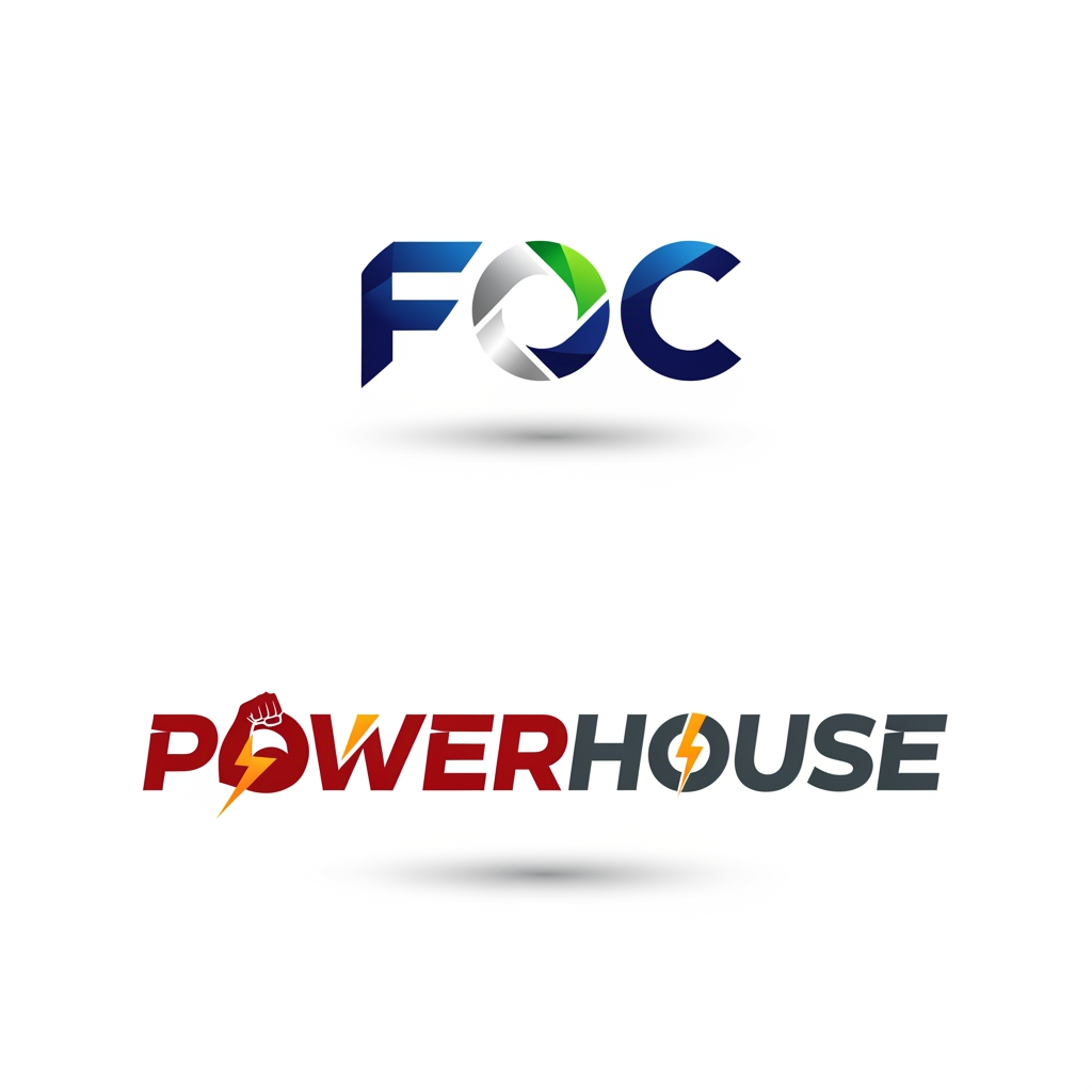 AI Design for Generate logos for FOC and POWERHOUSE